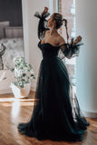 Black Bohemian Wedding Dress