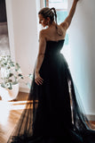 Black Bohemian Wedding Dress