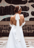 Meghan ~ satin halter neck wedding dress