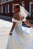 Off The Shoulder Satin Wedding Dress