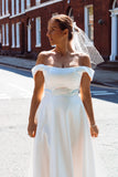 Off The Shoulder Satin Wedding Dress