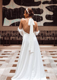 open back satin wedding dress