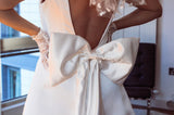 Custom Bow Mini Wedding Dress