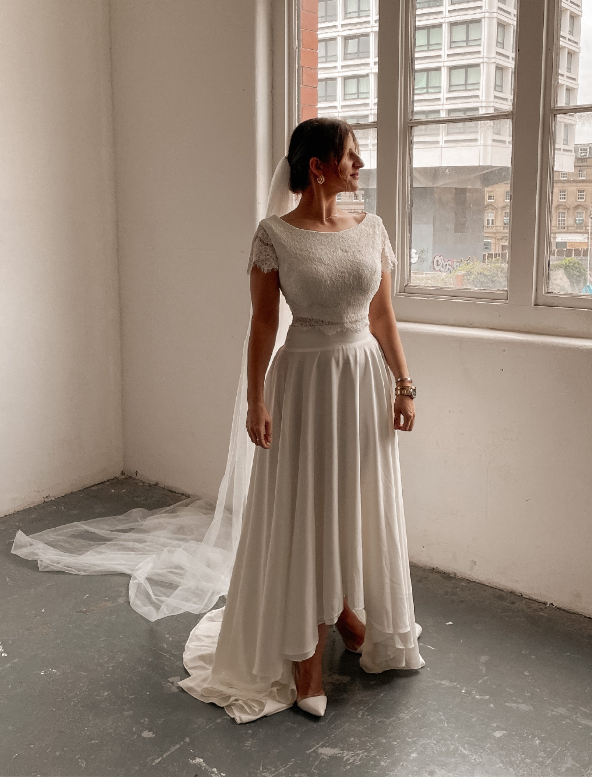 Sample NY Boho Long Sleeve Two Piece Wedding Dress – House Of Bali - Boho  Wedding Dress