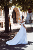 Off The Shoulder Satin Wedding Dress