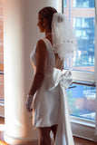 Custom Bow Mini Wedding Dress