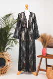 Tulum Lace Beach Robe in Black