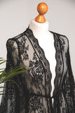 Tulum Lace Beach Robe in Black