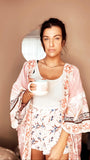 Boho Pink Flamingo Kimono 