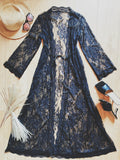 Tulum Lace Beach Robe in Black