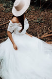 Boho Lace Two Piece Wedding Dress