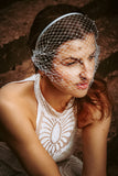 Crystal and Pearl Wedding Birdcage Veil