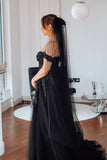 Black Boho Bridal Dress