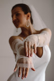 Fingerless Wedding Gloves with Pearls