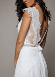 Bohemian Open Back Wedding Dress