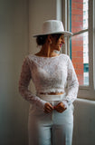 Long Sleeve Lace Bridal Top