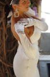 White Feather Fashion Gloves