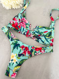 Floral Green Bikini Set