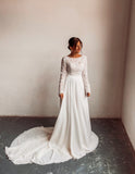 Sample Bohemian Long Sleeve Two Piece Wedding Dress