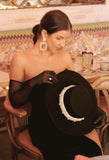 Black Pearl Bolero Wedding Hat