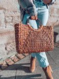 Large Straw Shopping Bag