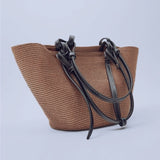 Large Shopping Bag with faux leather straps