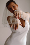 Fingerless Wedding Gloves with Pearls