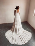 Sample Bohemian Long Sleeve Two Piece Wedding Dress