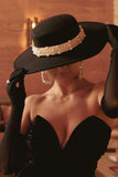 Black Pearl Bolero Wedding Hat