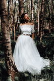 Sample Boho Lace Two Piece Wedding Dress