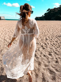 Nusa White Lace Beach Cover Up