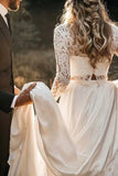 Sample Bohemian Long Sleeve Two Piece Wedding Dress