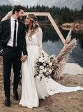 Sample Bohemian Long Sleeve Two Piece Wedding Dress