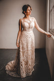 Caprice Boho Luxe Bridal Gown in Champagne