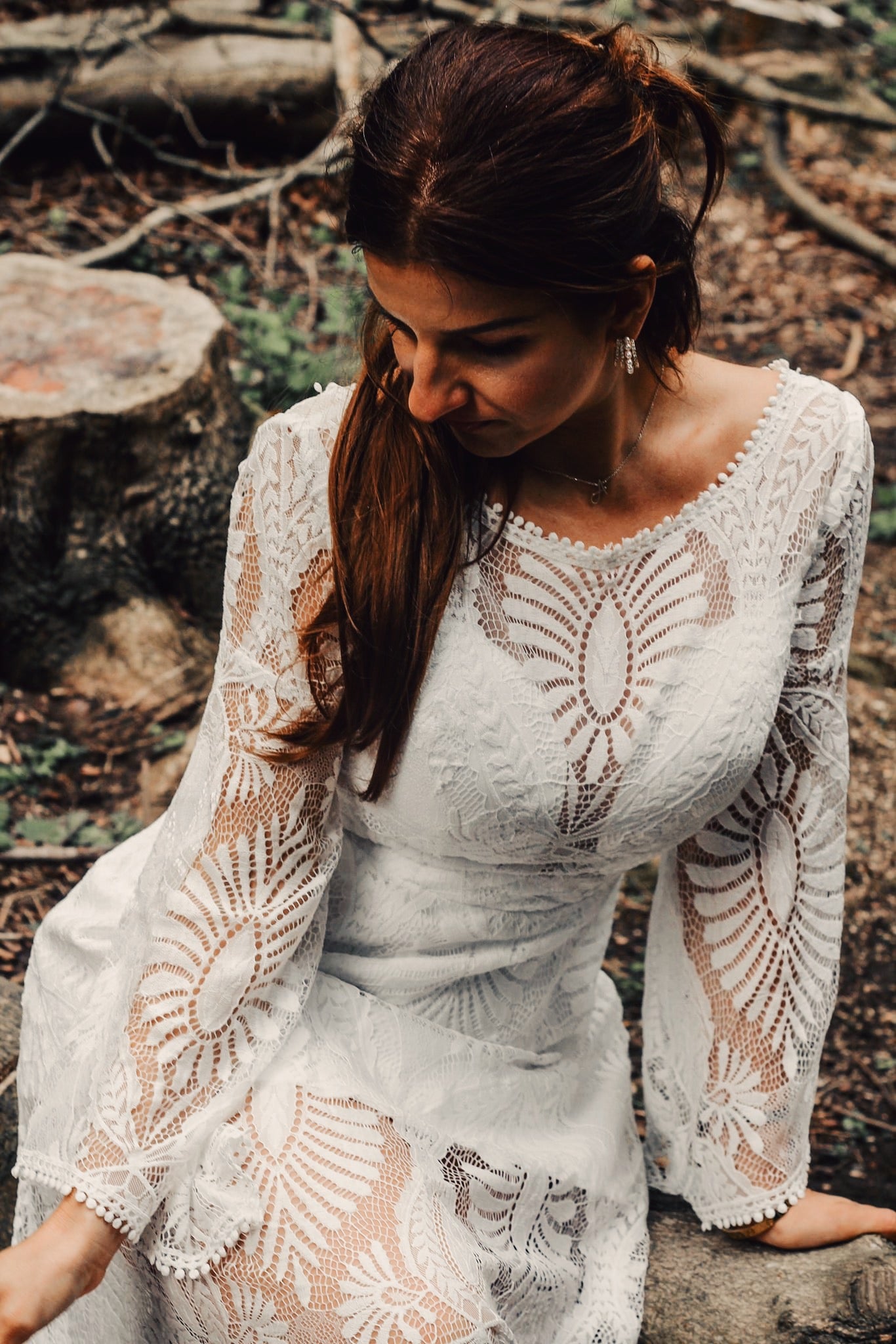 Boho Lace Wedding Dresses Mermaid Sweetheart Puffy Sleeves – Lisposa