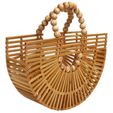 Wooden Bead Handle Bag