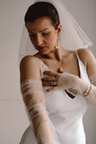 Fingerless Wedding Gloves with Pearls