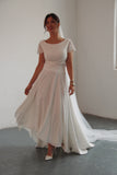 High Waisted Bridal Skirt in Ivory 7/8