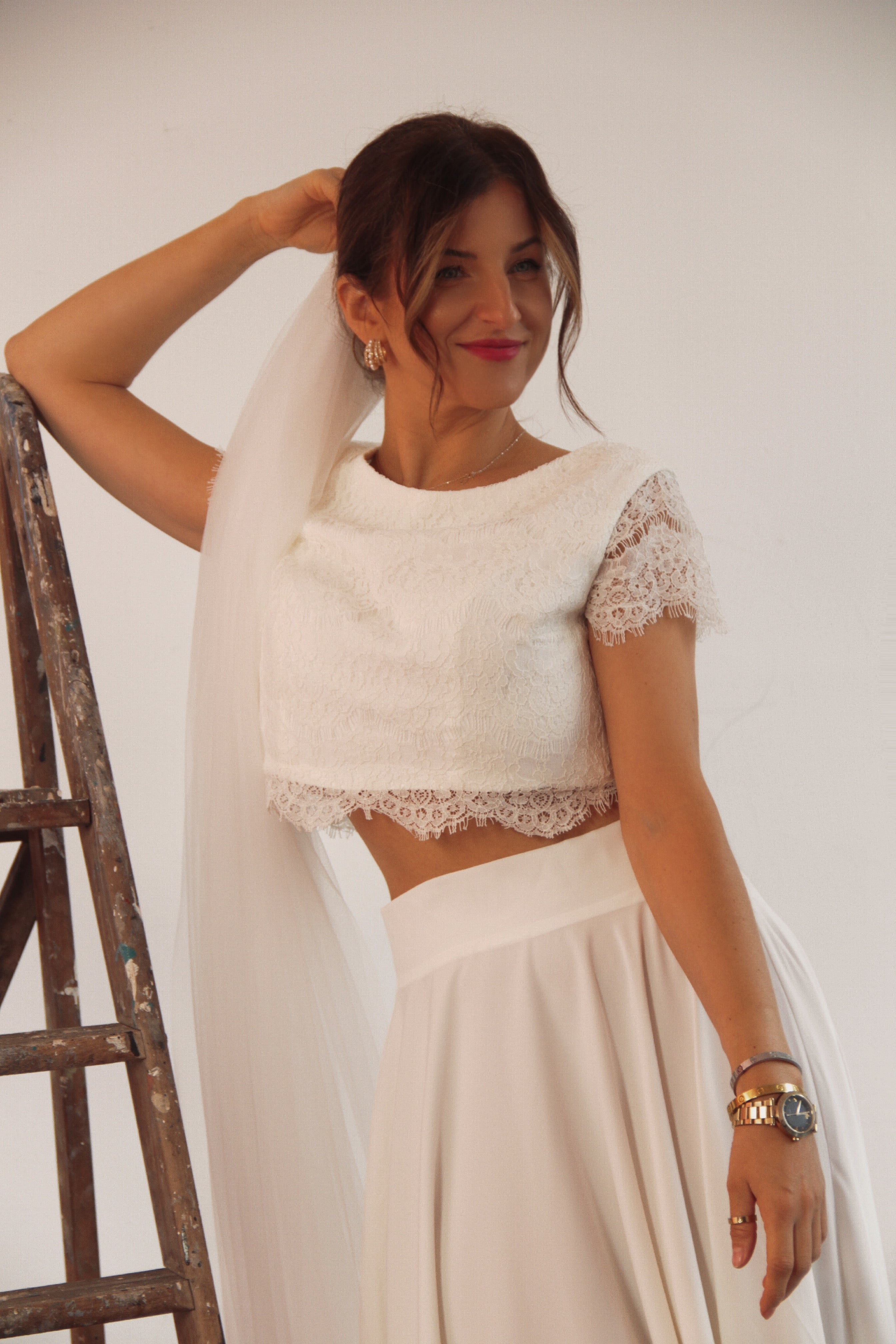 Ivory crop clearance top wedding