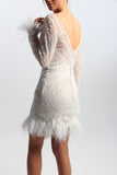 Rachel Mini Feather Trimmed Dress