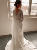 Sample Bohemian Long Sleeve Two Piece Wedding Dress