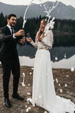 Sample Bohemian Long Sleeve Two Piece Wedding Dress