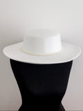 White Pearl Bolero Wedding Hat