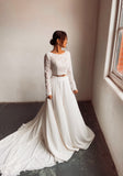 Sample Bohemian Long Sleeve Two Piece Wedding Dress