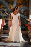 Detachable Bridal Crepe Overskirt