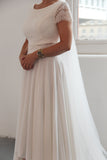 High Waisted Bridal Skirt in Ivory 7/8