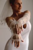 Fingerless Wedding Gloves with Pearls