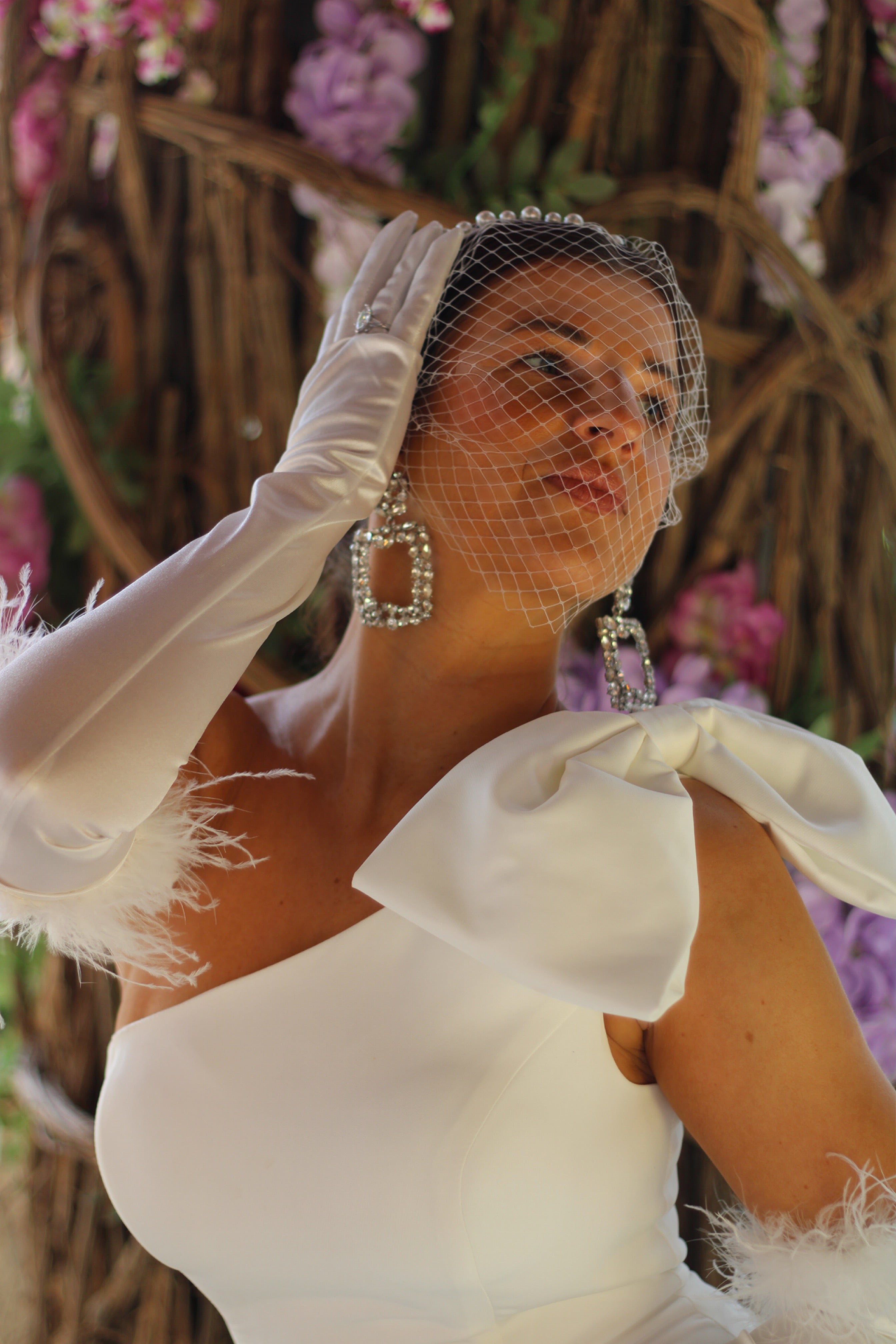 Pearl Wedding Birdcage Veil